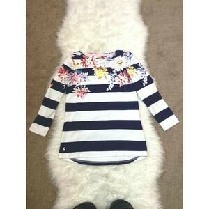 Joules Clothing Womens Top Pullover Boat‎ Neck 3/4 Sleeves Cotton T-Shirt Size 2